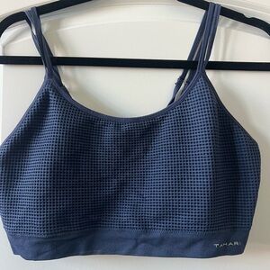 Tahari Women's Dark Blue Mesh Sports Bra